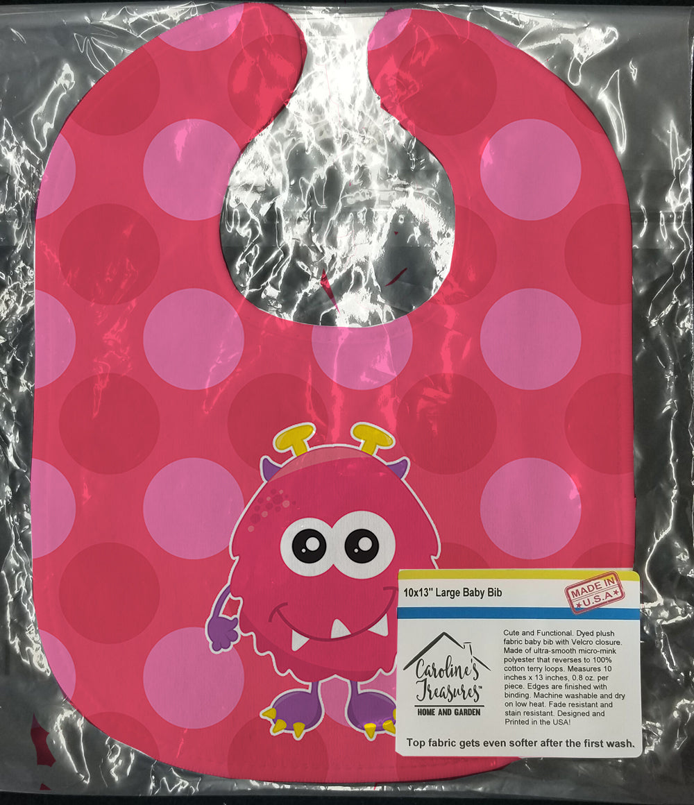 Monster Pink Bly Baby Bib Easy-Clean Baby Bib Baby Feeding Accessory Baby Mealtime Essential, 10 x 13, Multicolor