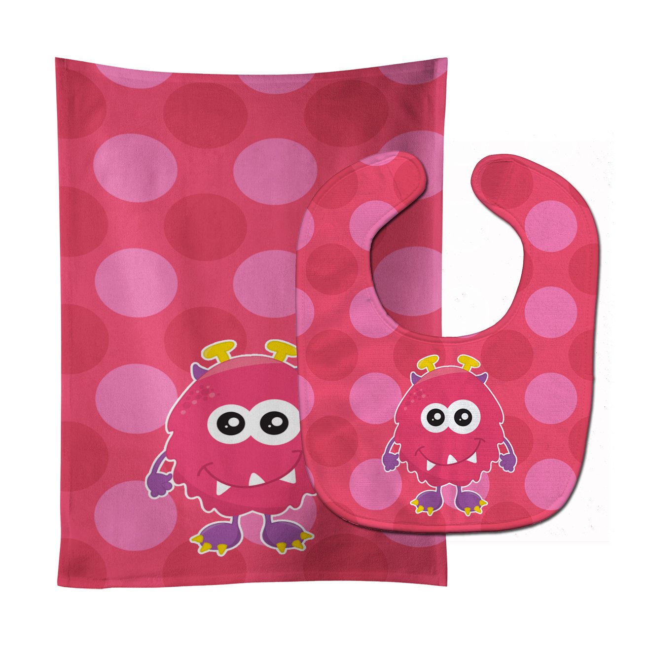 Monster Pink Bly Baby Bib & Burp Cloth Easy-Clean Baby Bib Baby Feeding Accessory Baby Mealtime Essential