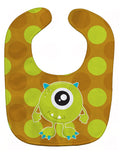 Monster Green Nola Baby Bib Easy-Clean Baby Bib Baby Feeding Accessory Baby Mealtime Essential, 10 x 13, Multicolor