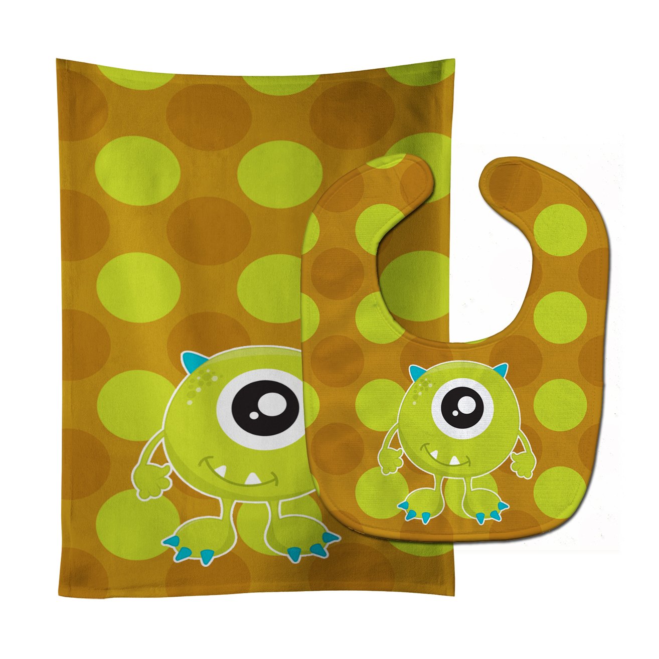 Monster Green Nola Baby Bib & Burp Cloth Easy-Clean Baby Bib Baby Feeding Accessory Baby Mealtime Essential