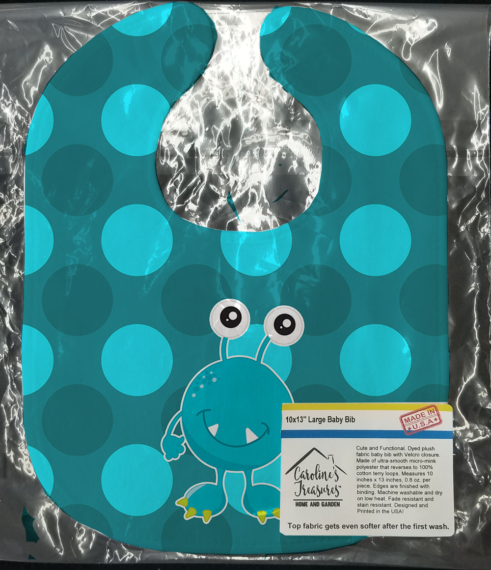 Monster Blue Sugar Baby Bib Easy-Clean Baby Bib Baby Feeding Accessory Baby Mealtime Essential, 10 x 13, Multicolor
