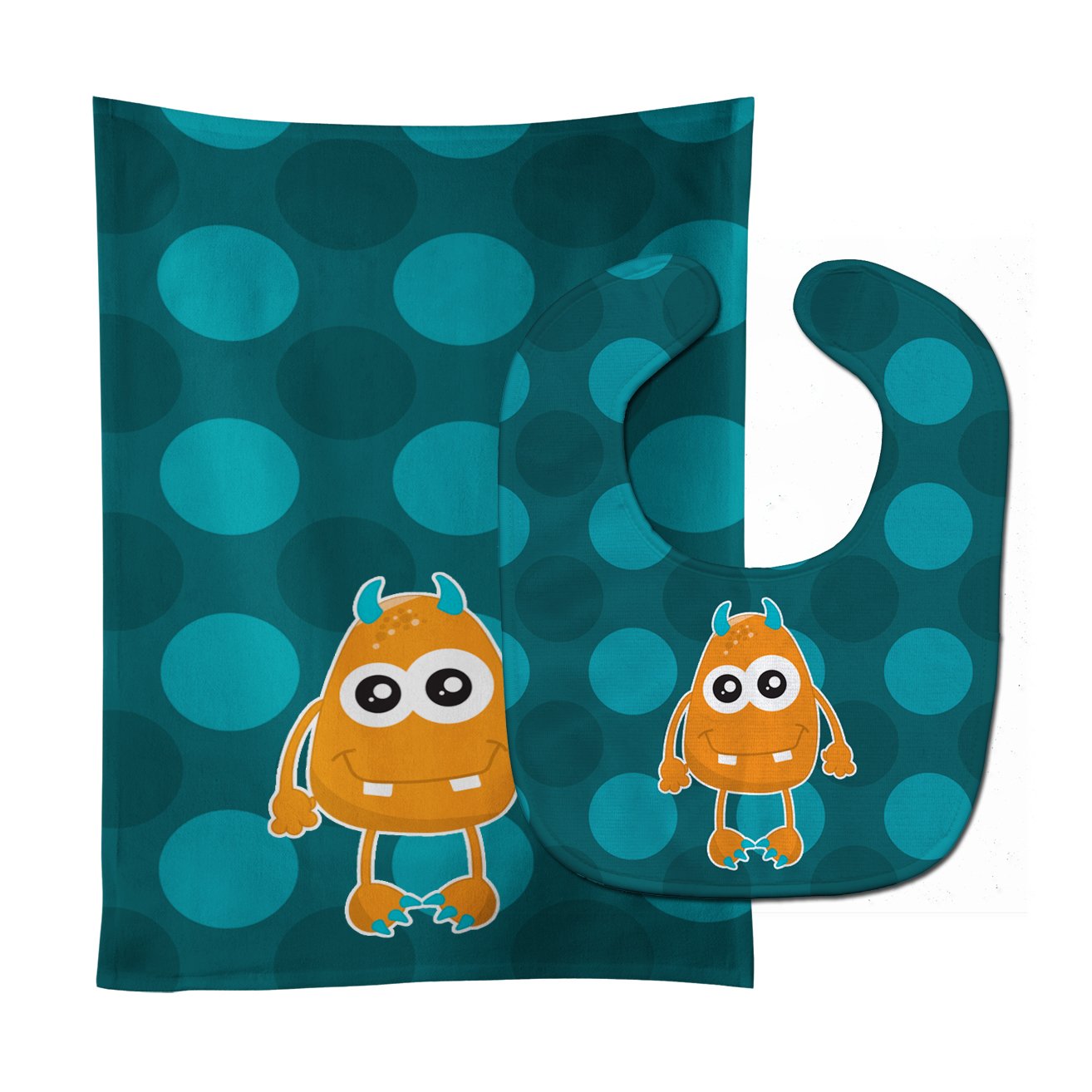 Monster Orange Baby Bib & Burp Cloth Easy-Clean Baby Bib Baby Feeding Accessory Baby Mealtime Essential