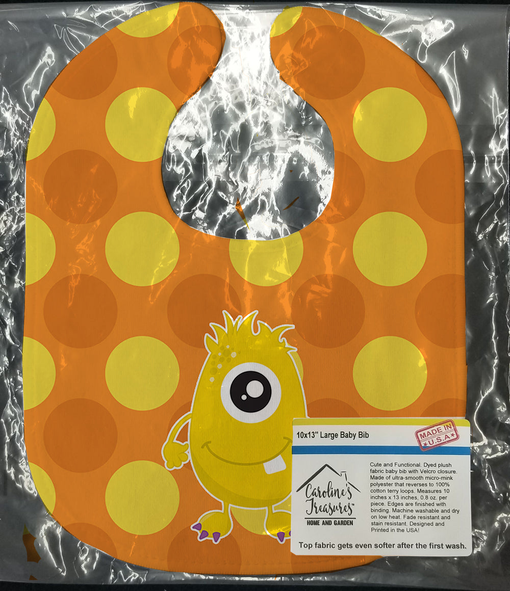 Monster Gold Baby Bib Easy-Clean Baby Bib Baby Feeding Accessory Baby Mealtime Essential, 10 x 13, Multicolor