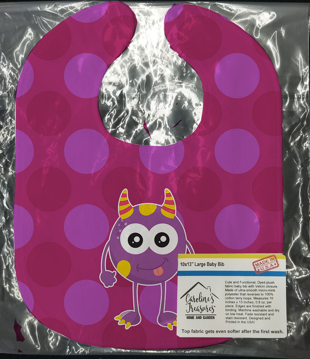 Monster Purple Baby Bib Easy-Clean Baby Bib Baby Feeding Accessory Baby Mealtime Essential, 10 x 13, Multicolor