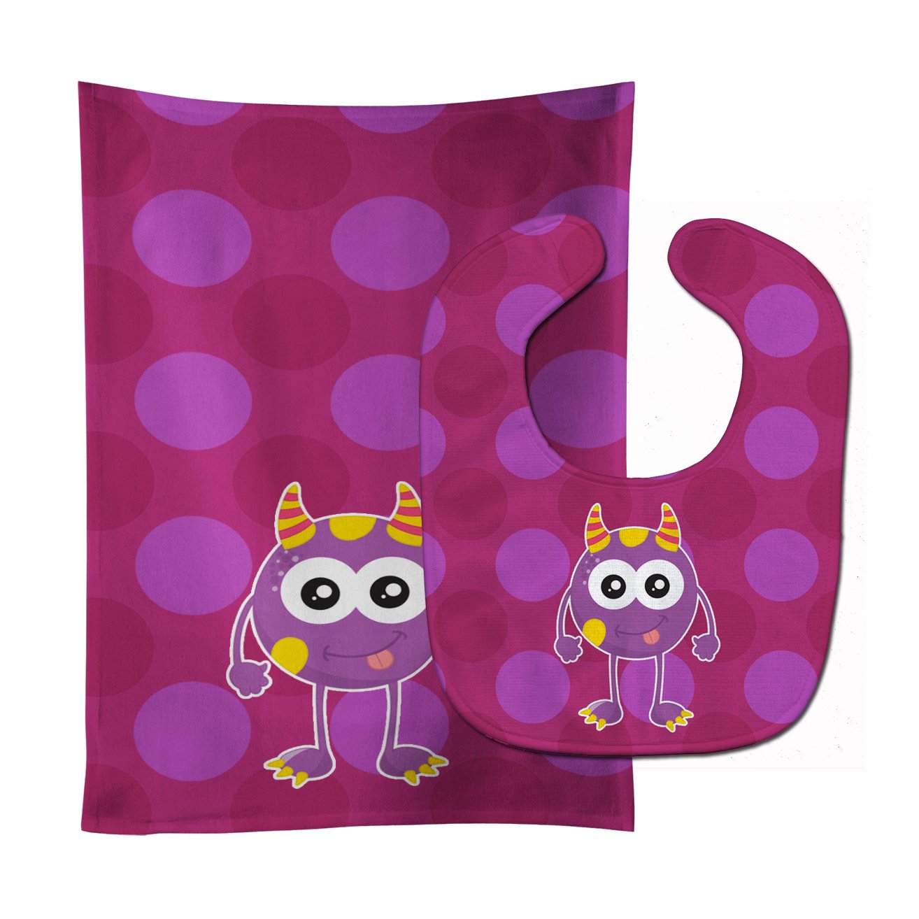 Monster Purple Baby Bib & Burp Cloth Easy-Clean Baby Bib Baby Feeding Accessory Baby Mealtime Essential