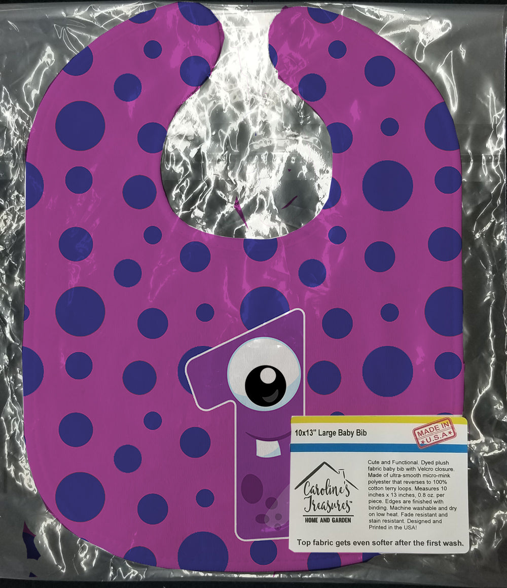Monster Month 1 Baby Bib Easy-Clean Baby Bib Baby Feeding Accessory Baby Mealtime Essential, 10 x 13, Multicolor