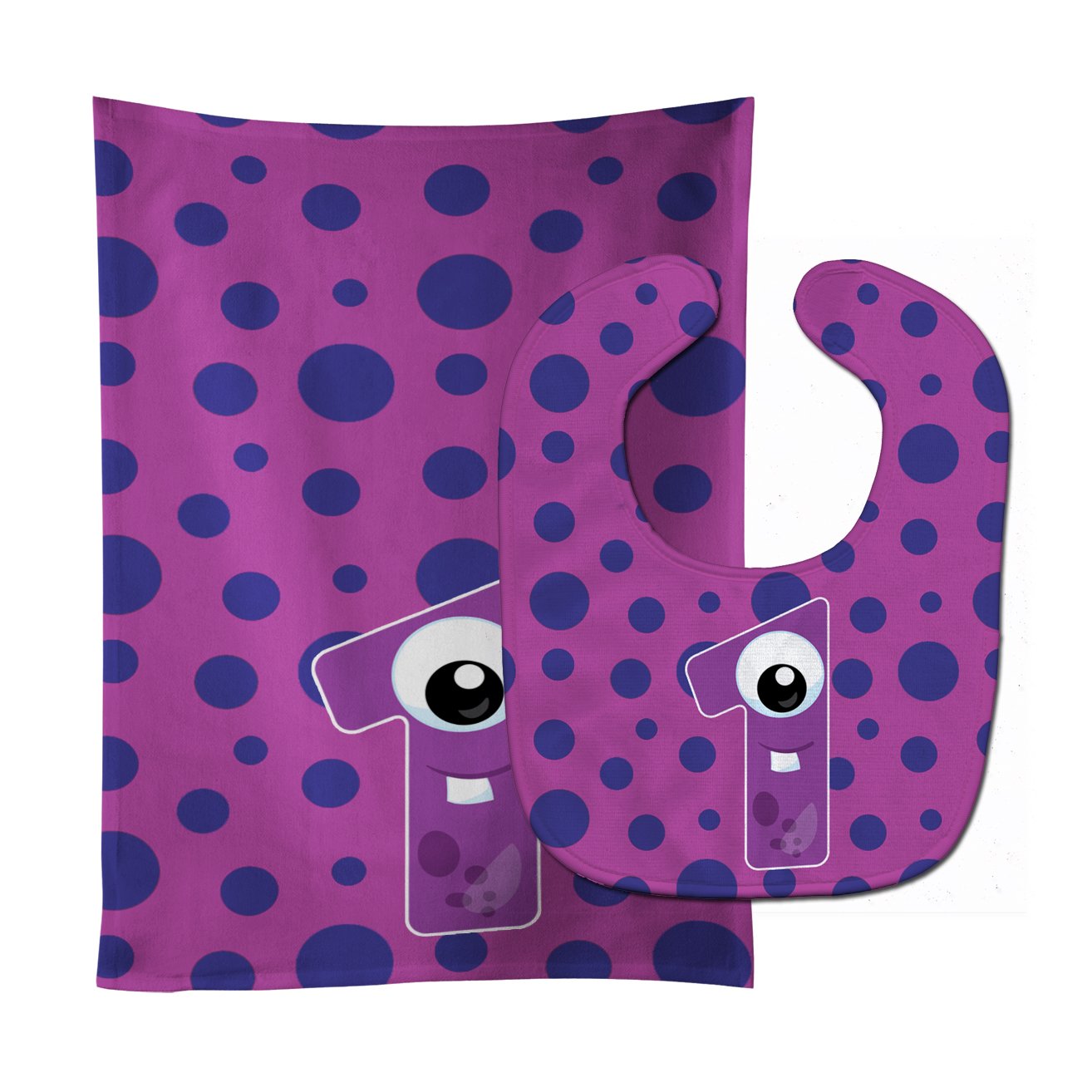 Monster Month 1 Baby Bib & Burp Cloth Easy-Clean Baby Bib Baby Feeding Accessory Baby Mealtime Essential