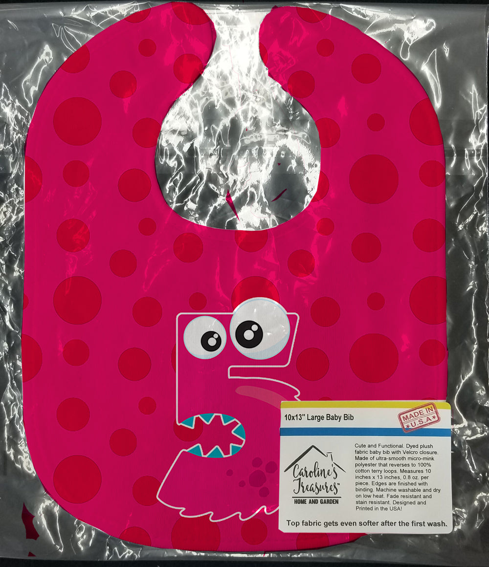 Monster Month 5 Baby Bib Easy-Clean Baby Bib Baby Feeding Accessory Baby Mealtime Essential, 10 x 13, Multicolor
