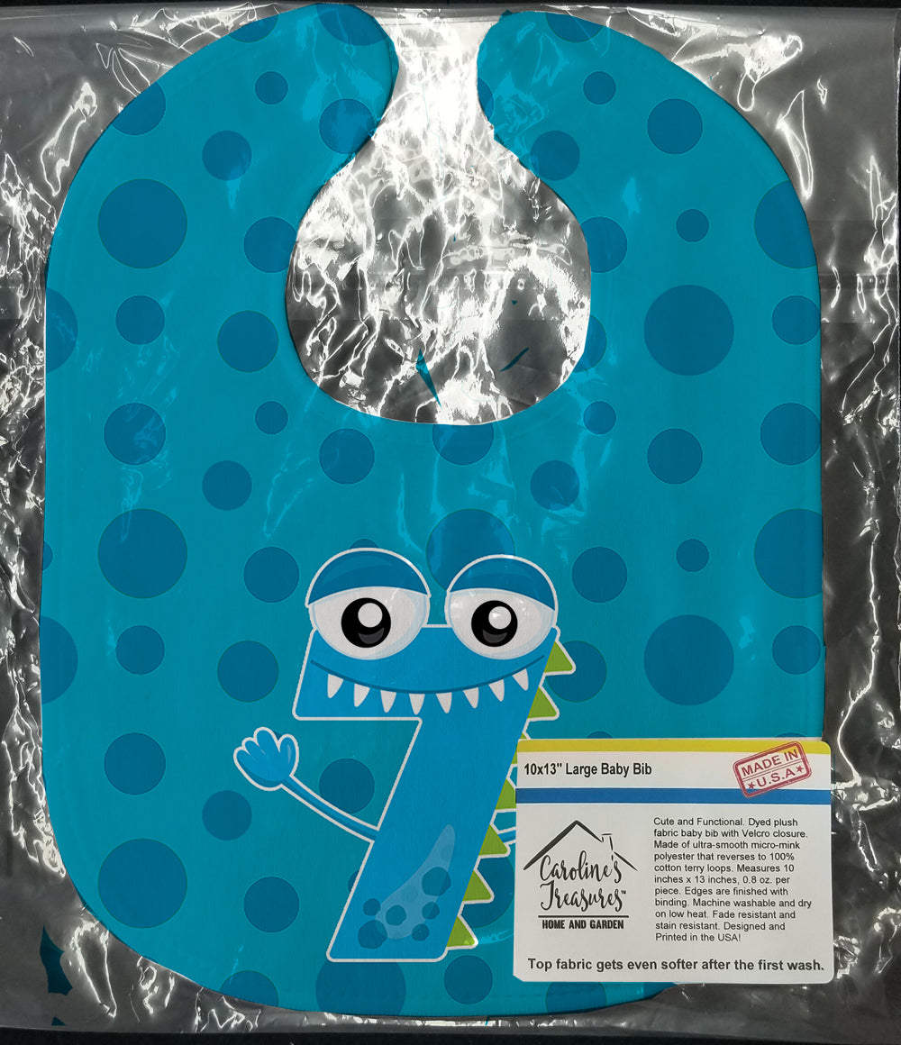 Monster Month 7 Baby Bib Easy-Clean Baby Bib Baby Feeding Accessory Baby Mealtime Essential, 10 x 13, Multicolor