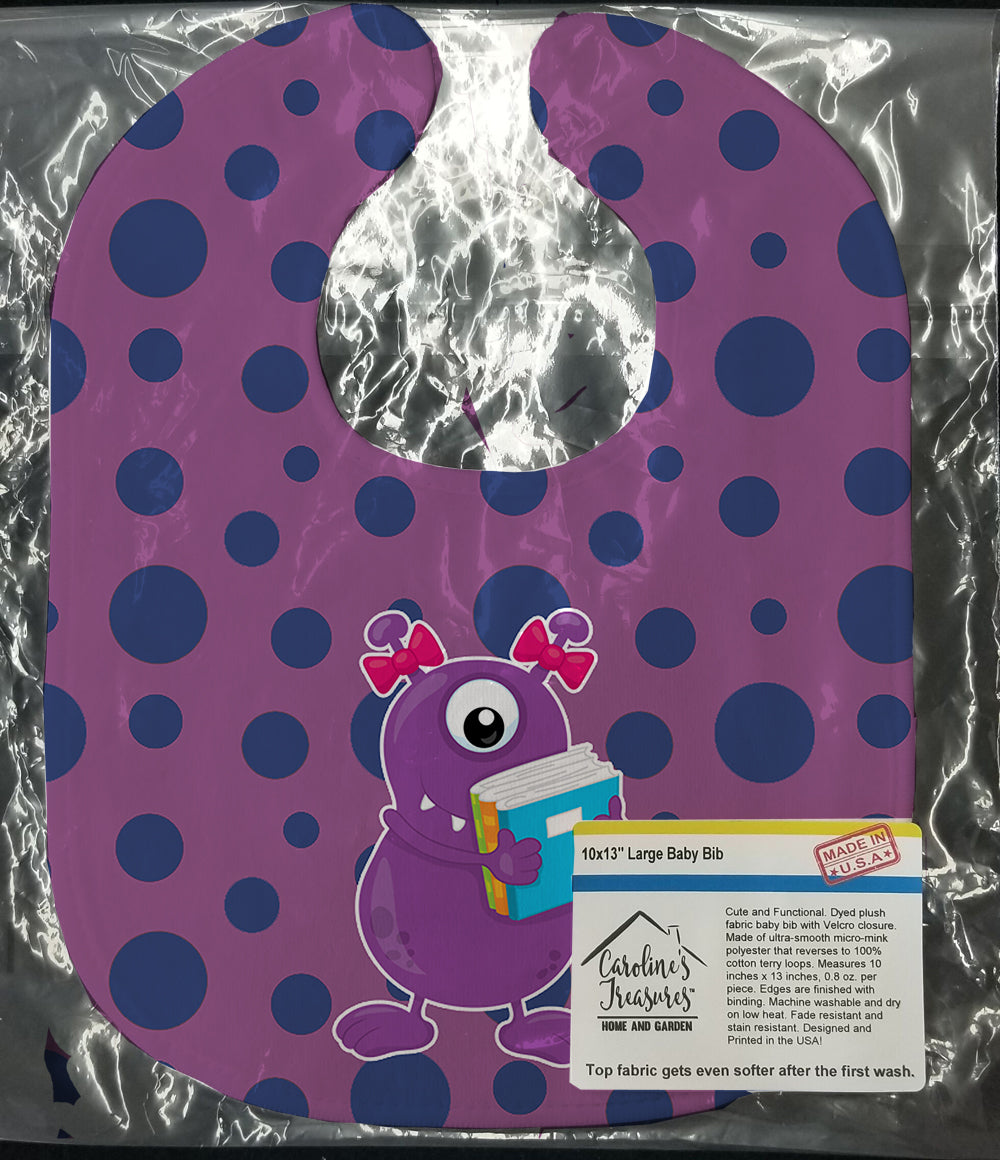 Monster Purple Baby Bib Easy-Clean Baby Bib Baby Feeding Accessory Baby Mealtime Essential, 10 x 13, Multicolor