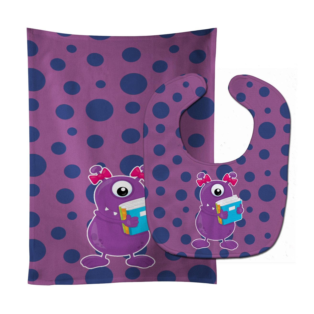 Monster Purple Baby Bib & Burp Cloth Easy-Clean Baby Bib Baby Feeding Accessory Baby Mealtime Essential