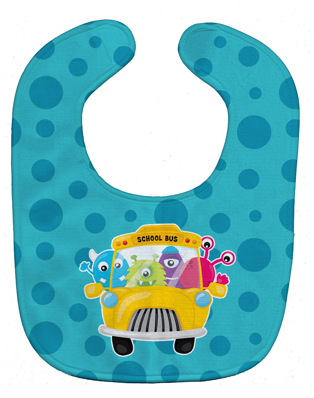 Monster School Bus Baby Bib Easy-Clean Baby Bib Baby Feeding Accessory Baby Mealtime Essential, 10 x 13, Multicolor