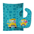 Monster School Bus Baby Bib & Burp Cloth Easy-Clean Baby Bib Baby Feeding Accessory Baby Mealtime Essential