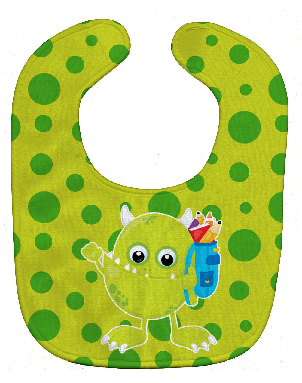 Monster Green Baby Bib Easy-Clean Baby Bib Baby Feeding Accessory Baby Mealtime Essential, 10 x 13, Multicolor