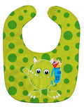 Monster Green Baby Bib Easy-Clean Baby Bib Baby Feeding Accessory Baby Mealtime Essential, 10 x 13, Multicolor