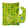 Monster Green Baby Bib & Burp Cloth Easy-Clean Baby Bib Baby Feeding Accessory Baby Mealtime Essential