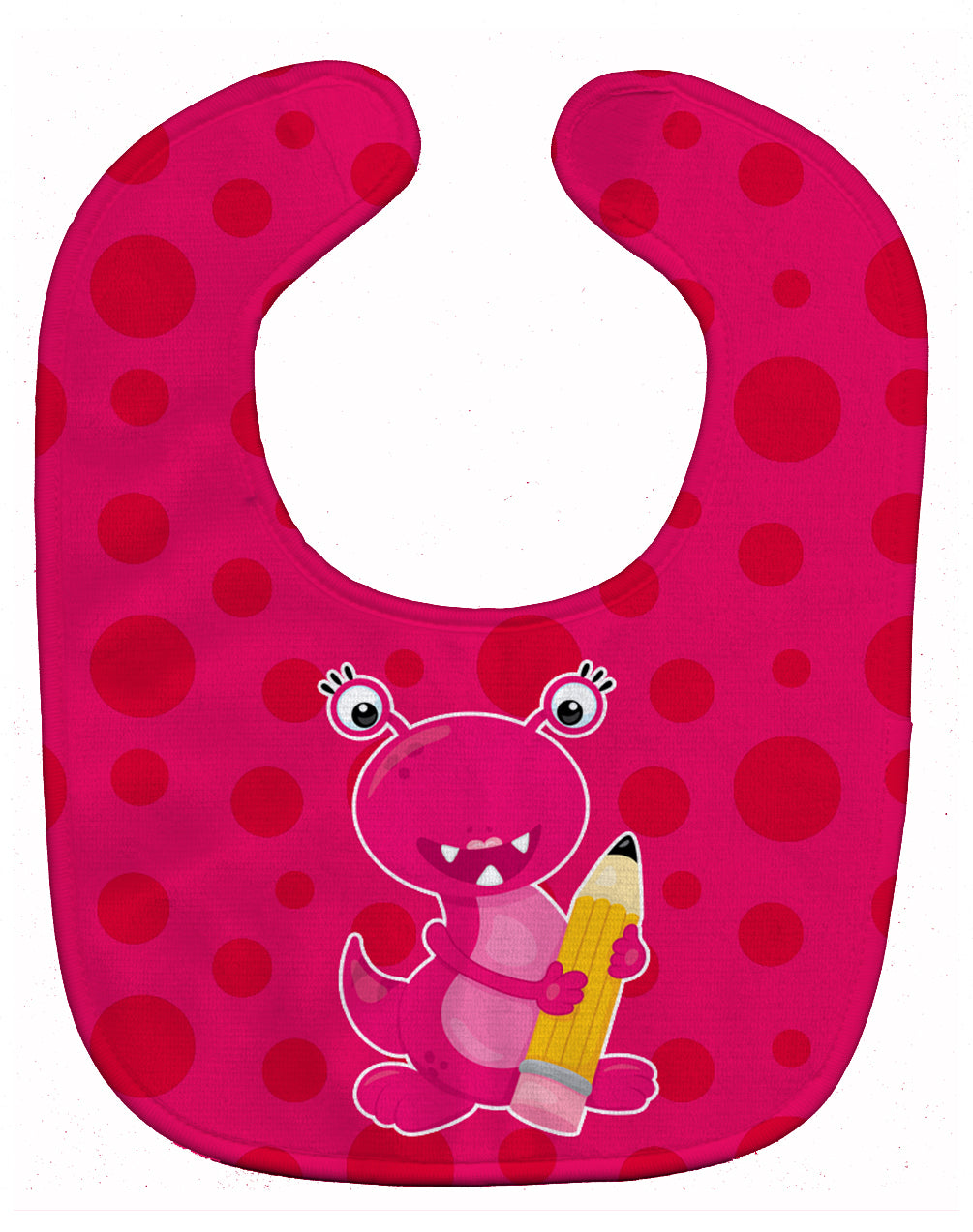 Monster Pink Baby Bib Easy-Clean Baby Bib Baby Feeding Accessory Baby Mealtime Essential, 10 x 13, Multicolor