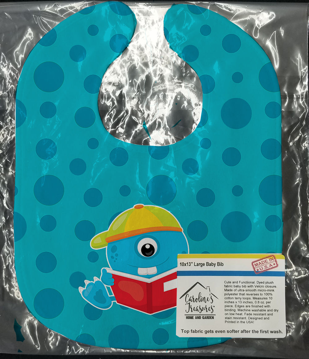 Monster Blue Baby Bib Easy-Clean Baby Bib Baby Feeding Accessory Baby Mealtime Essential, 10 x 13, Multicolor