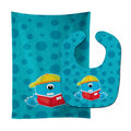 Monster Blue Baby Bib & Burp Cloth Easy-Clean Baby Bib Baby Feeding Accessory Baby Mealtime Essential
