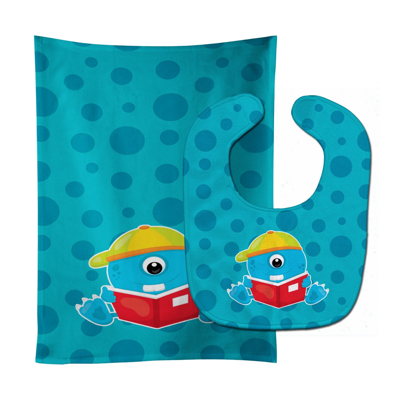 Monster Blue Baby Bib & Burp Cloth Easy-Clean Baby Bib Baby Feeding Accessory Baby Mealtime Essential