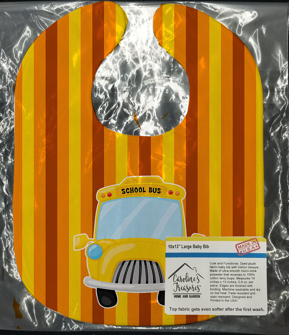 Back to School Bus Baby Bib Easy-Clean Baby Bib Baby Feeding Accessory Baby Mealtime Essential, 10 x 13, Multicolor