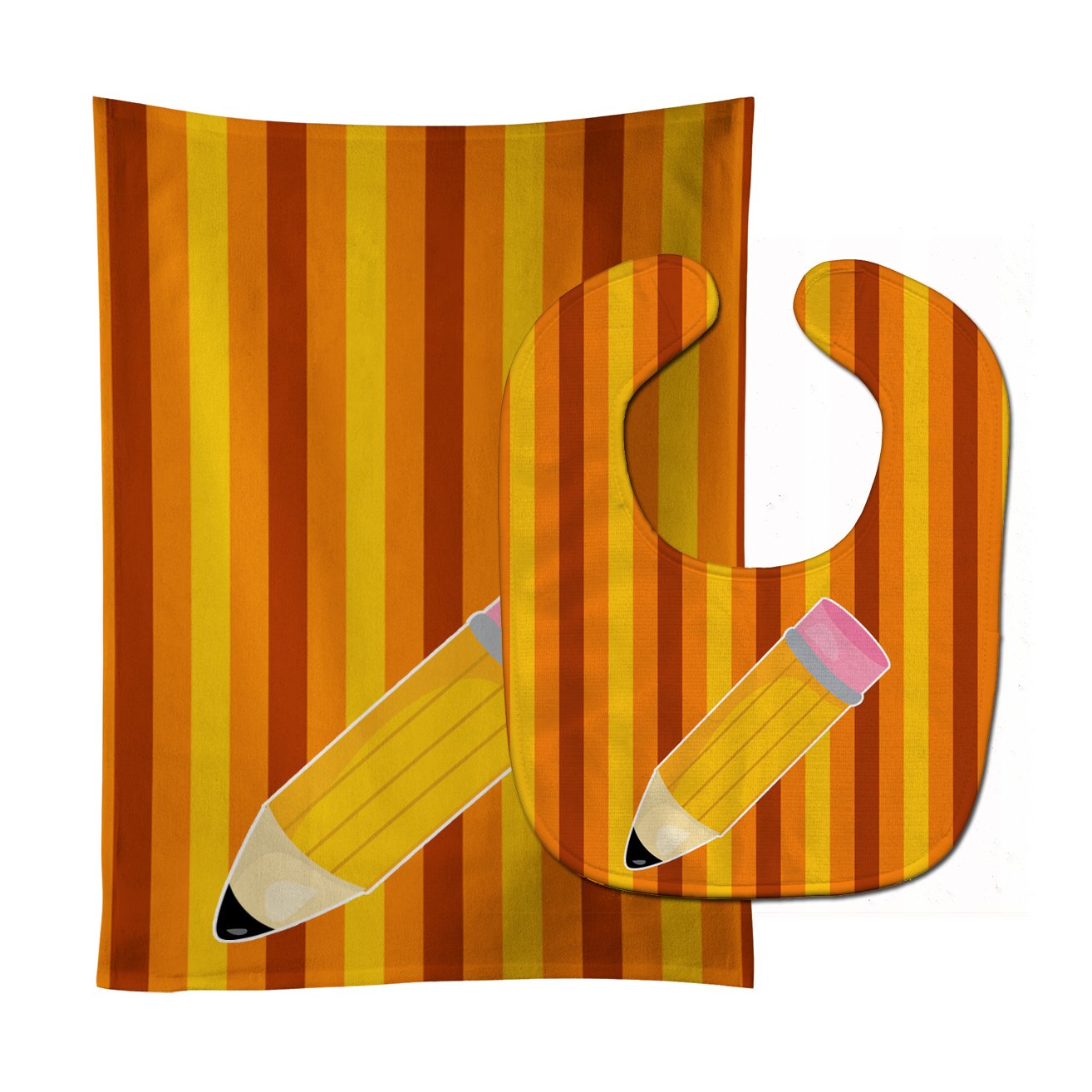 Back to School Pencil Baby Bib & Burp Cloth Easy-Clean Baby Bib Baby Feeding Accessory Baby Mealtime Essential