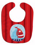 Nautical Sailboat Baby Bib Easy-Clean Baby Bib Baby Feeding Accessory Baby Mealtime Essential, 10 x 13, Multicolor