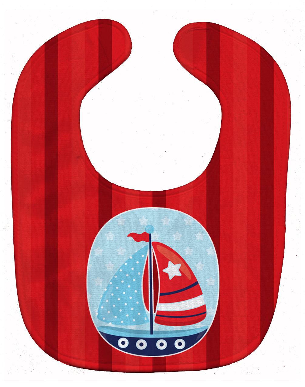 Nautical Sailboat Baby Bib Easy-Clean Baby Bib Baby Feeding Accessory Baby Mealtime Essential, 10 x 13, Multicolor