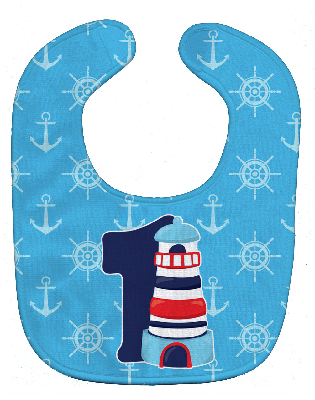 Nautical Month 1 Baby Bib Easy-Clean Baby Bib Baby Feeding Accessory Baby Mealtime Essential, 10 x 13, Multicolor