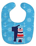 Nautical Month 1 Baby Bib Easy-Clean Baby Bib Baby Feeding Accessory Baby Mealtime Essential, 10 x 13, Multicolor