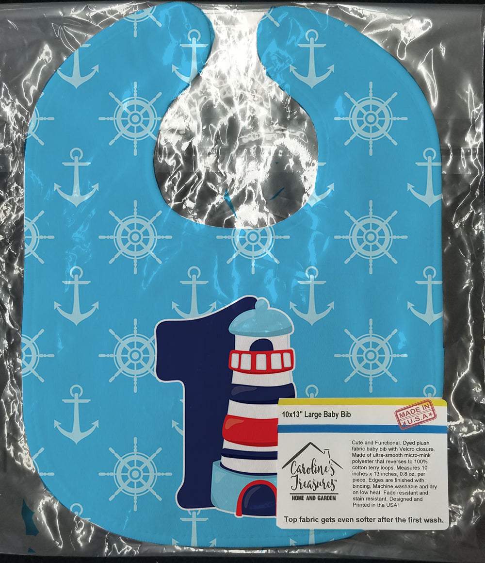 Nautical Month 1 Baby Bib Easy-Clean Baby Bib Baby Feeding Accessory Baby Mealtime Essential, 10 x 13, Multicolor