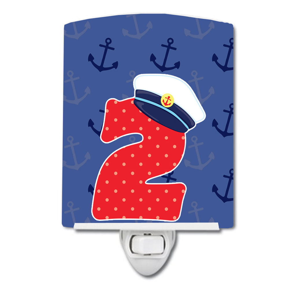 Nautical Month 2 Ceramic Night Light Compact, UL-Certified, Ideal for Bedroom, Bathroom, Nursery, Hallway, Kitchen, 6x4x3, Multicolor