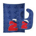 Nautical Month 2 Baby Bib & Burp Cloth Easy-Clean Baby Bib Baby Feeding Accessory Baby Mealtime Essential