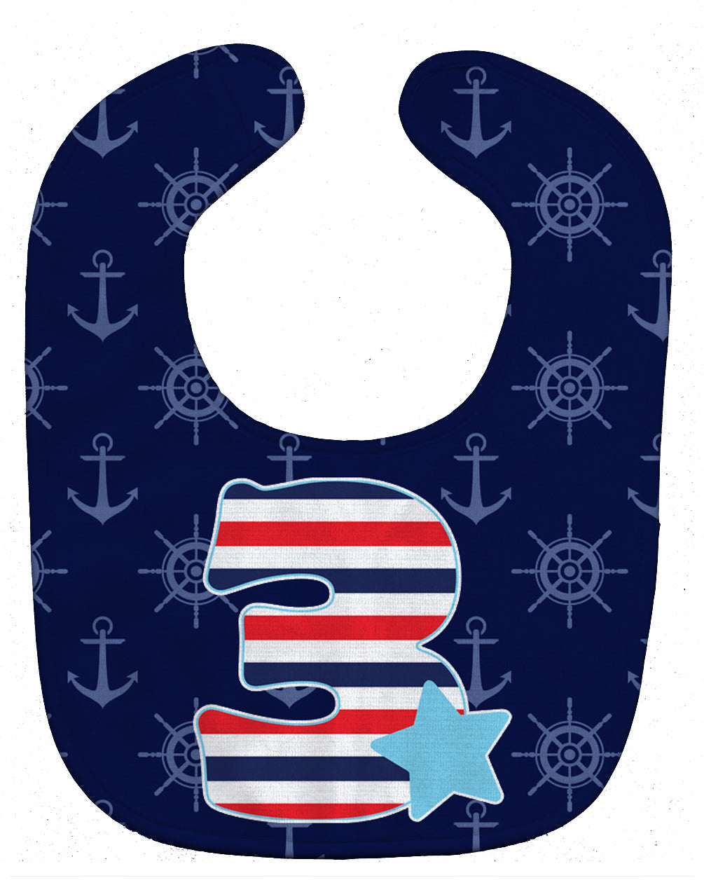 Nautical Month 3 Baby Bib Easy-Clean Baby Bib Baby Feeding Accessory Baby Mealtime Essential, 10 x 13, Multicolor