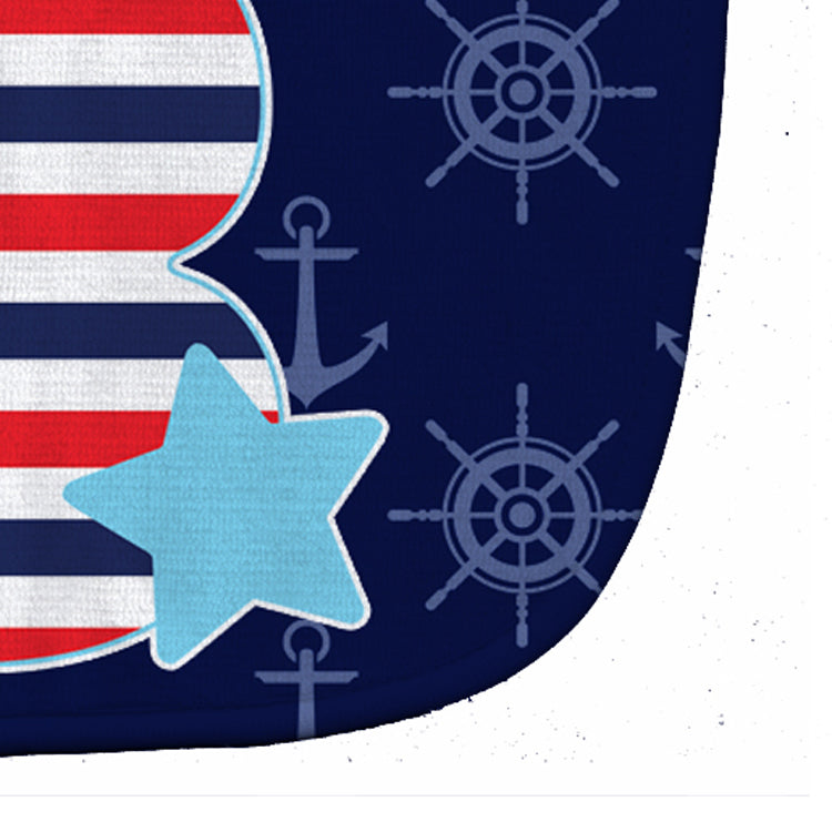 Nautical Month 3 Baby Bib Easy-Clean Baby Bib Baby Feeding Accessory Baby Mealtime Essential, 10 x 13, Multicolor
