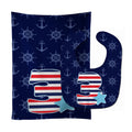 Nautical Month 3 Baby Bib & Burp Cloth Easy-Clean Baby Bib Baby Feeding Accessory Baby Mealtime Essential