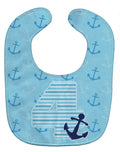 Nautical Month 4 Baby Bib Easy-Clean Baby Bib Baby Feeding Accessory Baby Mealtime Essential, 10 x 13, Multicolor