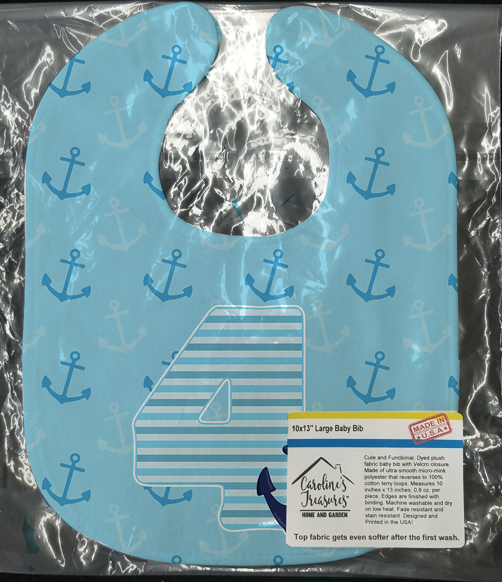 Nautical Month 4 Baby Bib Easy-Clean Baby Bib Baby Feeding Accessory Baby Mealtime Essential, 10 x 13, Multicolor