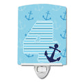 Nautical Month 4 Ceramic Night Light Compact, UL-Certified, Ideal for Bedroom, Bathroom, Nursery, Hallway, Kitchen, 6x4x3, Multicolor
