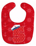 Nautical Month 5 Baby Bib Easy-Clean Baby Bib Baby Feeding Accessory Baby Mealtime Essential, 10 x 13, Multicolor