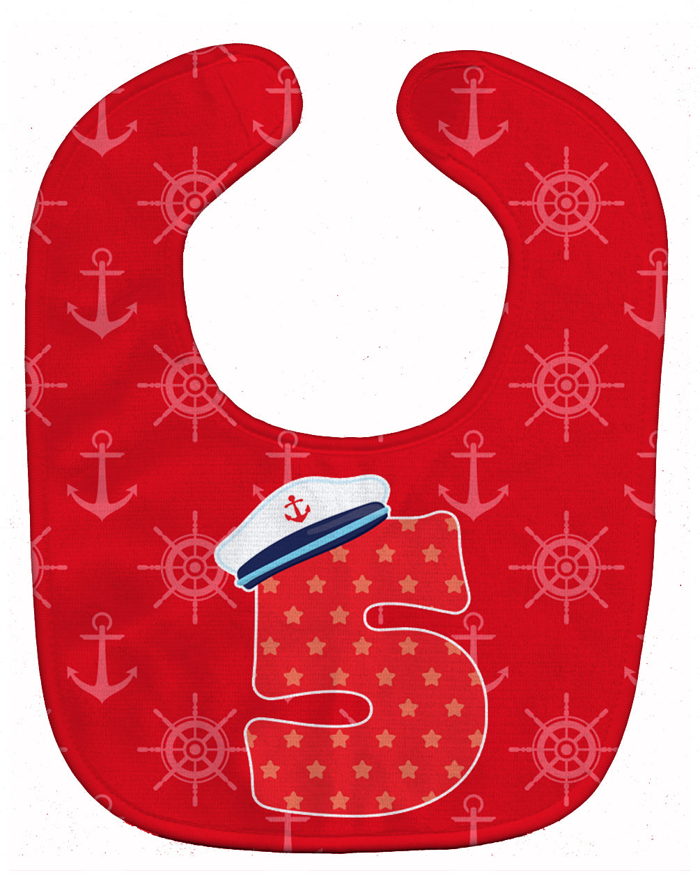 Nautical Month 5 Baby Bib Easy-Clean Baby Bib Baby Feeding Accessory Baby Mealtime Essential, 10 x 13, Multicolor