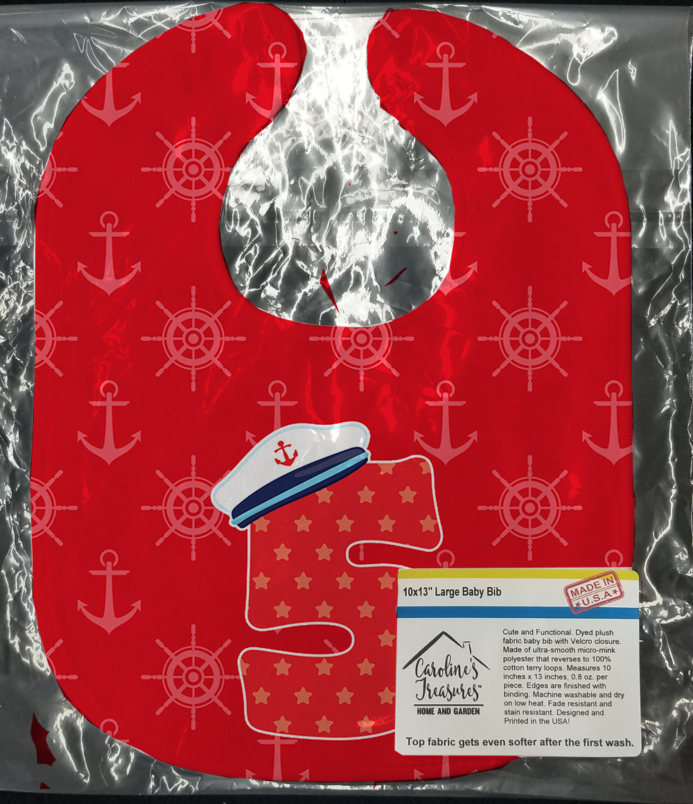 Nautical Month 5 Baby Bib Easy-Clean Baby Bib Baby Feeding Accessory Baby Mealtime Essential, 10 x 13, Multicolor