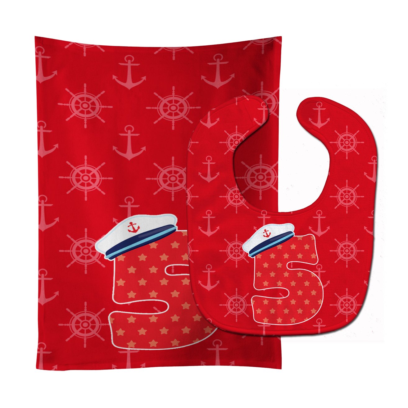 Nautical Month 5 Baby Bib & Burp Cloth Easy-Clean Baby Bib Baby Feeding Accessory Baby Mealtime Essential