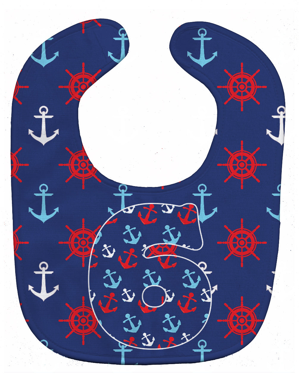 Nautical Month 6 Baby Bib Easy-Clean Baby Bib Baby Feeding Accessory Baby Mealtime Essential, 10 x 13, Multicolor