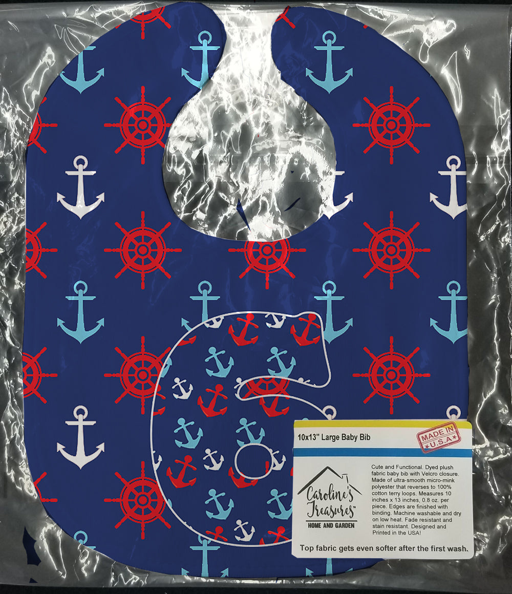 Nautical Month 6 Baby Bib Easy-Clean Baby Bib Baby Feeding Accessory Baby Mealtime Essential, 10 x 13, Multicolor