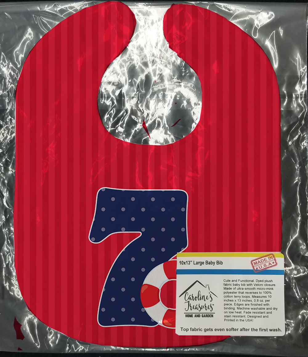 Nautical Month 7 Baby Bib Easy-Clean Baby Bib Baby Feeding Accessory Baby Mealtime Essential, 10 x 13, Multicolor