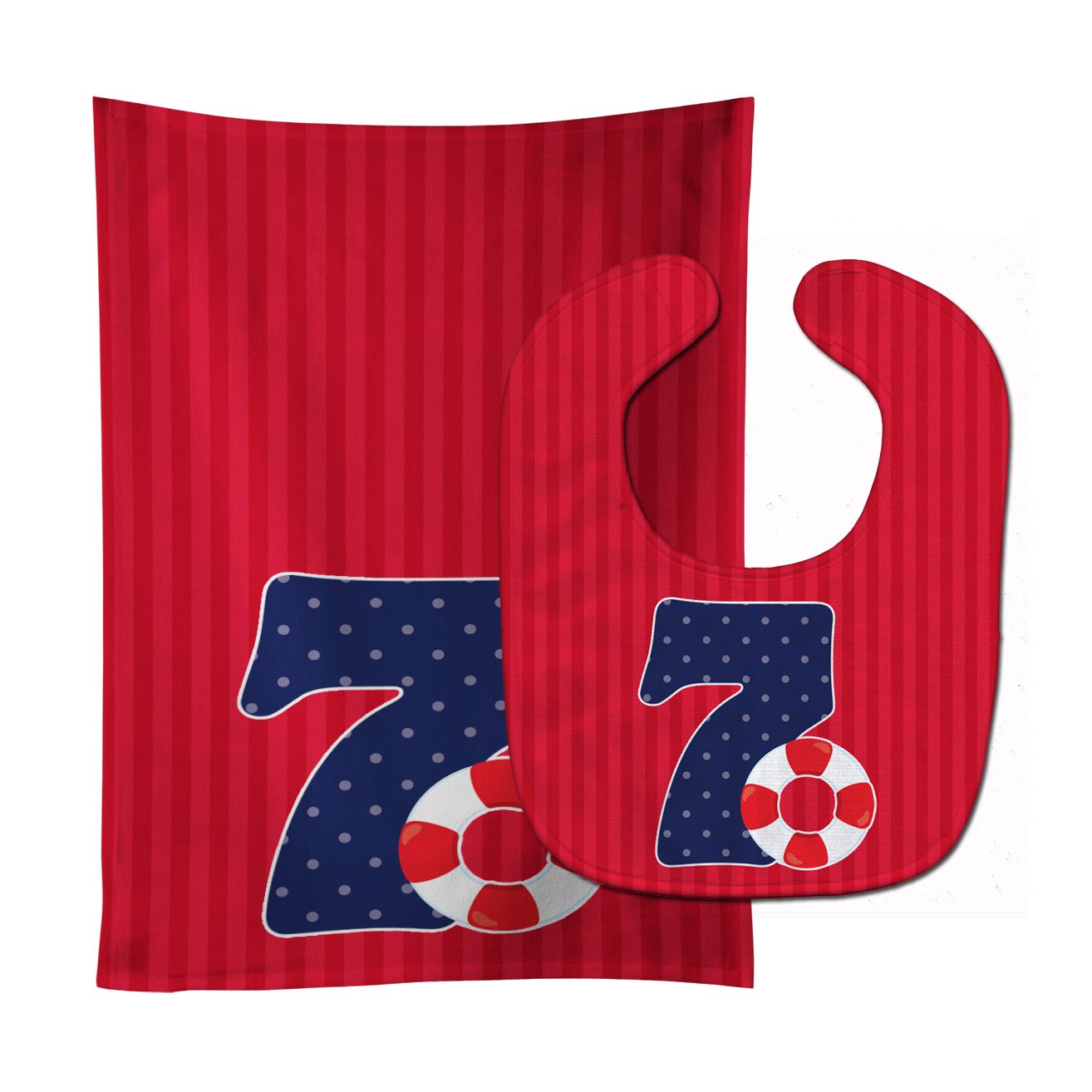 Nautical Month 7 Baby Bib & Burp Cloth Easy-Clean Baby Bib Baby Feeding Accessory Baby Mealtime Essential