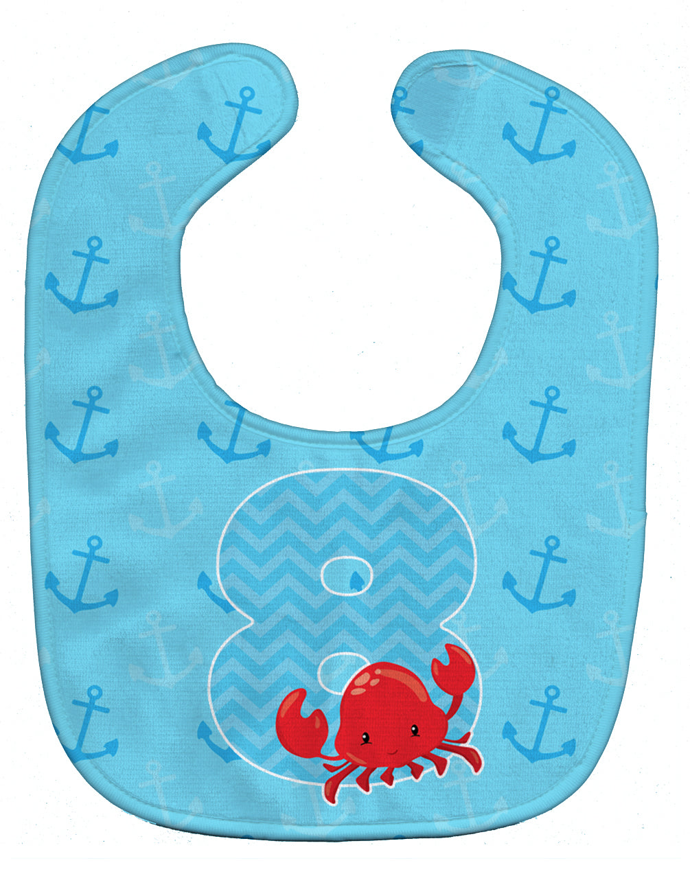 Nautical Month 8 Baby Bib Easy-Clean Baby Bib Baby Feeding Accessory Baby Mealtime Essential, 10 x 13, Multicolor