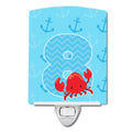 Nautical Month 8 Ceramic Night Light Compact, UL-Certified, Ideal for Bedroom, Bathroom, Nursery, Hallway, Kitchen, 6x4x3, Multicolor