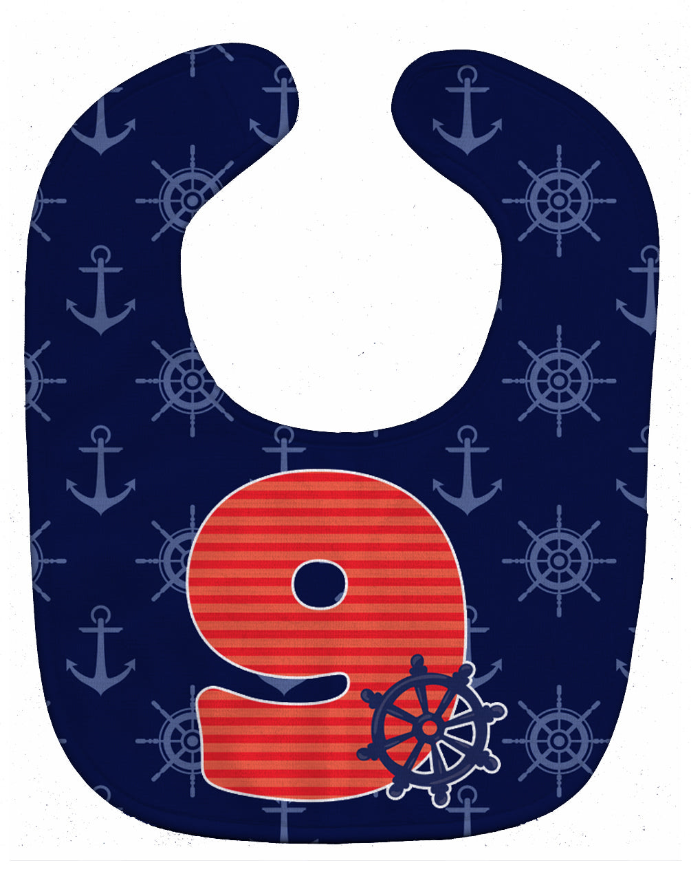Nautical Month 9 Baby Bib Easy-Clean Baby Bib Baby Feeding Accessory Baby Mealtime Essential, 10 x 13, Multicolor